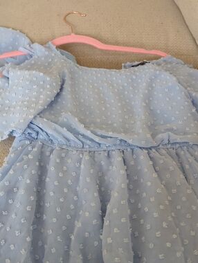 Light Blue Girls' Formal Ruffle Dress